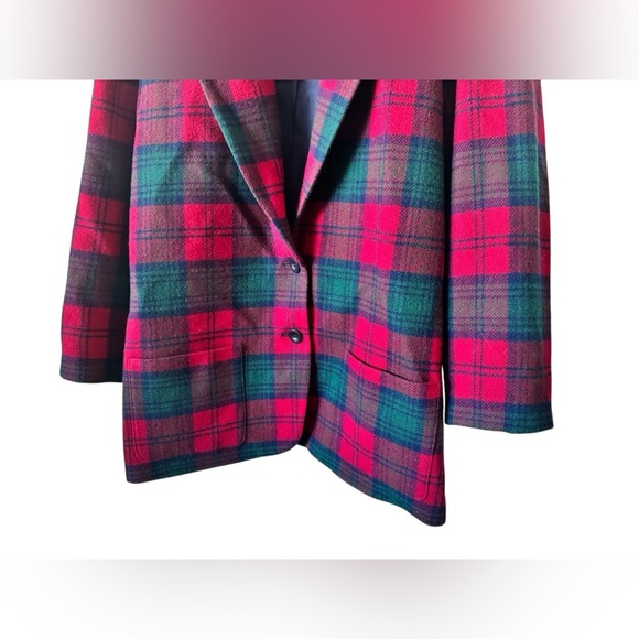 Vintage Pendleton Red Green Plaid 100% Wool Knockabout Jacket Women’s L - Picture 9 of 12